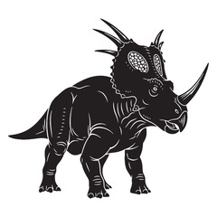 Powerful and elegant – Styracosaurus silhouette paired with structured Styracosaurus vector – Styracosaurus illustration

