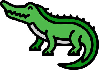 cute crocodile sitting cartoon vector icon illustration