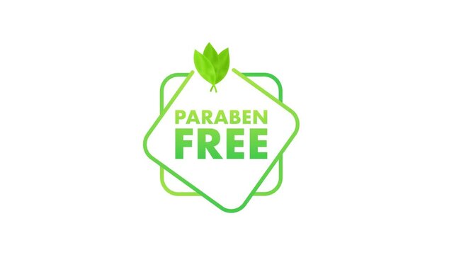 Animated Paraben Free Label Transition on Colorful Background