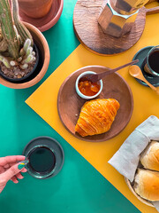 mesa com bandeira do Brasil