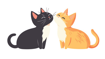 Obraz premium Playful Cat Licking and Flirting in a Funny and Friendly Manner