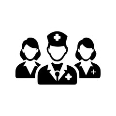 Illustration of a medical team with doctor and nurses