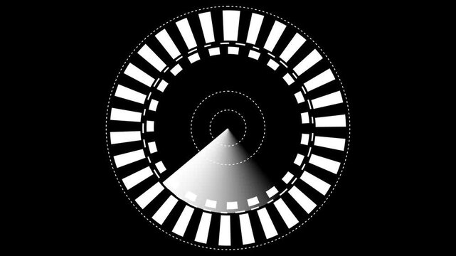 Rader HD technology signal waves animation on black background. Signal transmitted sonar radar .Radar point to detect enemy position. rader screen icon.