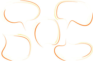 light yellow orange abstract art stroke outline speech bubbles set