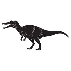 A semi-aquatic predator reimagined – Suchomimus silhouette crafted in elegant Suchomimus vector – Suchomimus illustration

