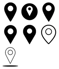 Fototapeta premium Location Pin Icons Vector Collection Set Design Elements