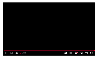LIVE Media player streaming user interface. Video player UI template