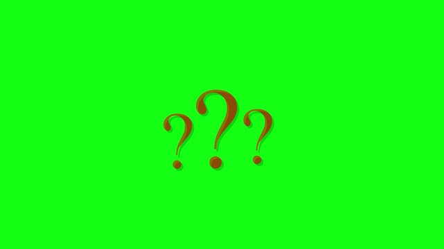 Animation of question mark with red /green  screen. HD video red and green thin line icon for web design. Why, ask, question problem, monochromatic flat object animation 
