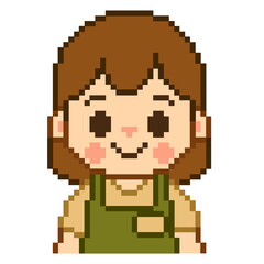 Obraz premium Flat Design Pixel Art Cashier Illustration