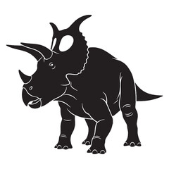 Naklejka premium The majestic frill of the Cretaceous – Torosaurus silhouette paired with bold Torosaurus vector – Torosaurus illustration