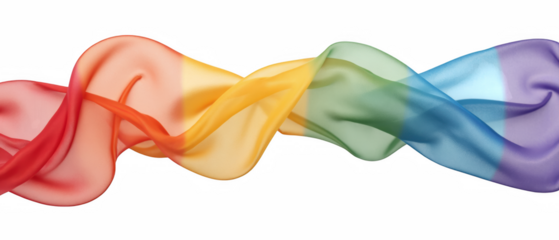 Colorful silk fabric flowing gracefully showcasing vibrant hues of red orange yellow green blue and purple creating dynamic visual effect