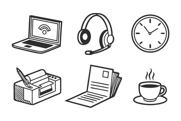 set of office objects