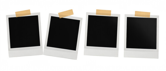 Empty photo frames with tape