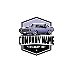 Classic muscle car emblem logo vector isolated