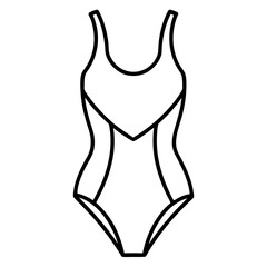Naklejka premium One-piece swimsuit line art vector