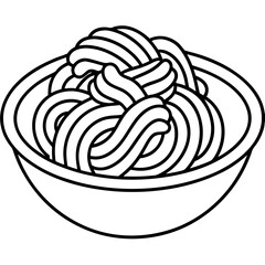Pasta line art vector