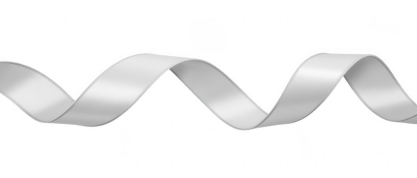 Smooth, shiny ribbon gracefully twists and turns, showcasing its elegant curves and reflective surface, perfect for decoration or crafting