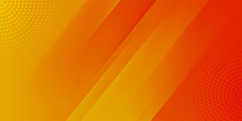 Abstract orange gradient background, with trendy geometric graphic design. Simple minimal square and dots halftone yellow and orange gradient pattern background