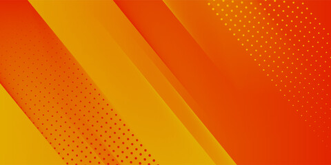 Abstract orange gradient background, with trendy geometric graphic design. Simple minimal square and dots halftone yellow and orange gradient pattern background