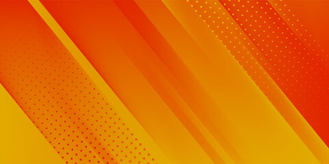 Abstract orange gradient background, with trendy geometric graphic design. Simple minimal square and dots halftone yellow and orange gradient pattern background