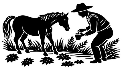 Rooster on the Barn Roof with Cows in Background
