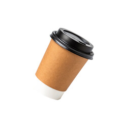Hand holding a hot drink in a disposable cup