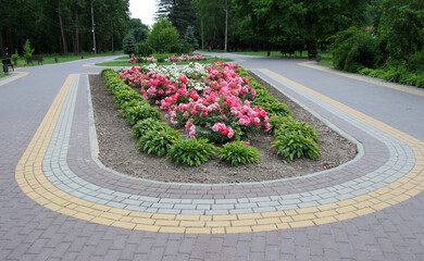 Design of landscaping in the garden, park, square, recreation area