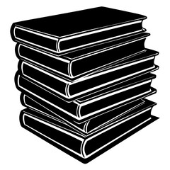 Antique stacked book silhouette—great for creating timeless literary graphics or retro-themed merchandise.