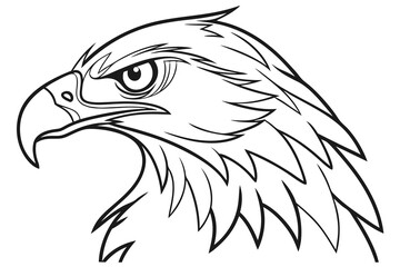 Fototapeta premium Line art of a powerful griffin, suitable for a coloring page, simple lines, no shading, clear outlines, black and white