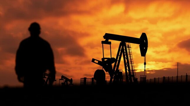 Oil worker roughneck working on an oil rig to mine for natural gas and petroleum-based fossil fuels