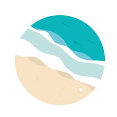 手書きでフラットな海のイラスト
