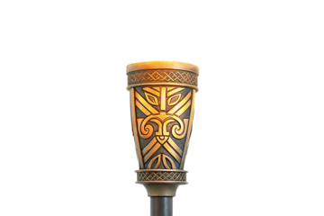 burning torch illuminated symbol ancient design  isolated on white background PNG ,ai generated