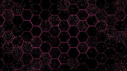 black honeycomb background with some outlines of hot pink glitter