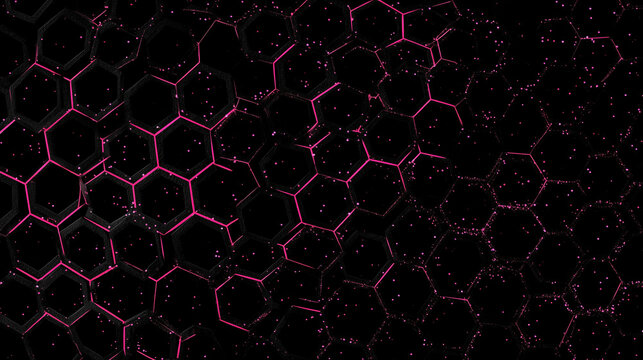 black honeycomb background with some outlines of hot pink glitter