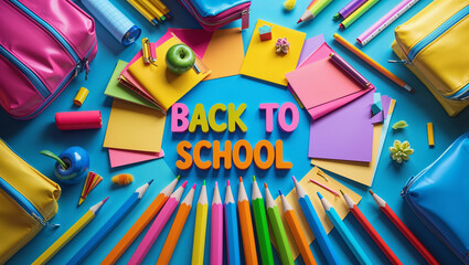 Welcome back to school colorful banner template