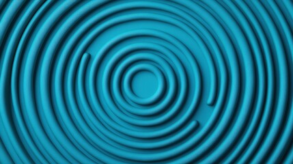 A captivating close-up of concentric circular lines in vibrant turquoise, ideal for backgrounds, digital art, or design projects related to technology, fluidity, or creativity,