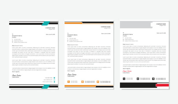creative Letterhead design template for print a4 size.
