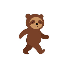 Cute cartoon sloth walking