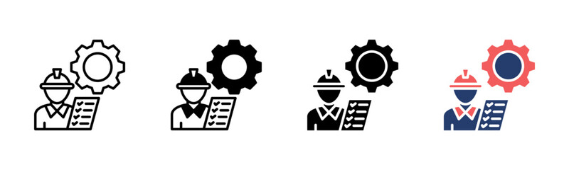 Inspection Process icon sheet multiple style collection