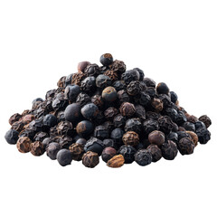 Obraz premium black peppercorns heap png, cooking spice isolated