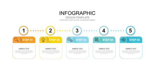 Vector Infographic label design template with icons and 5 options or steps. for your business data. Vector Illustration.
