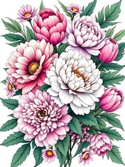 Pink and White Flower Bouquet Floral Arrangement Decoration