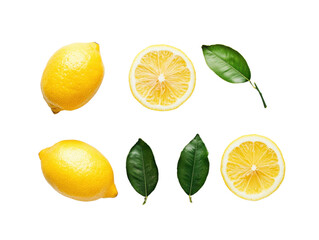 Fototapeta premium set of lemons isolated on white background