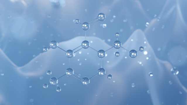 pyridoxal molecular structure, 3d model molecule, vitamin b6 active form structural chemical formula view from a microscope