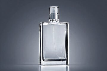 Clear rectangular perfume bottle