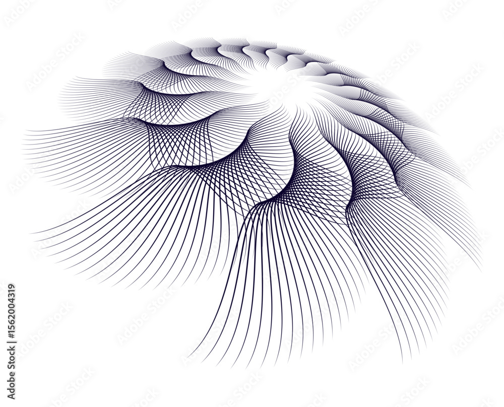 Poster white wings on white background design element wave lines guilloche curve line background circle for
