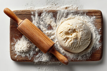 dough with rolling pin