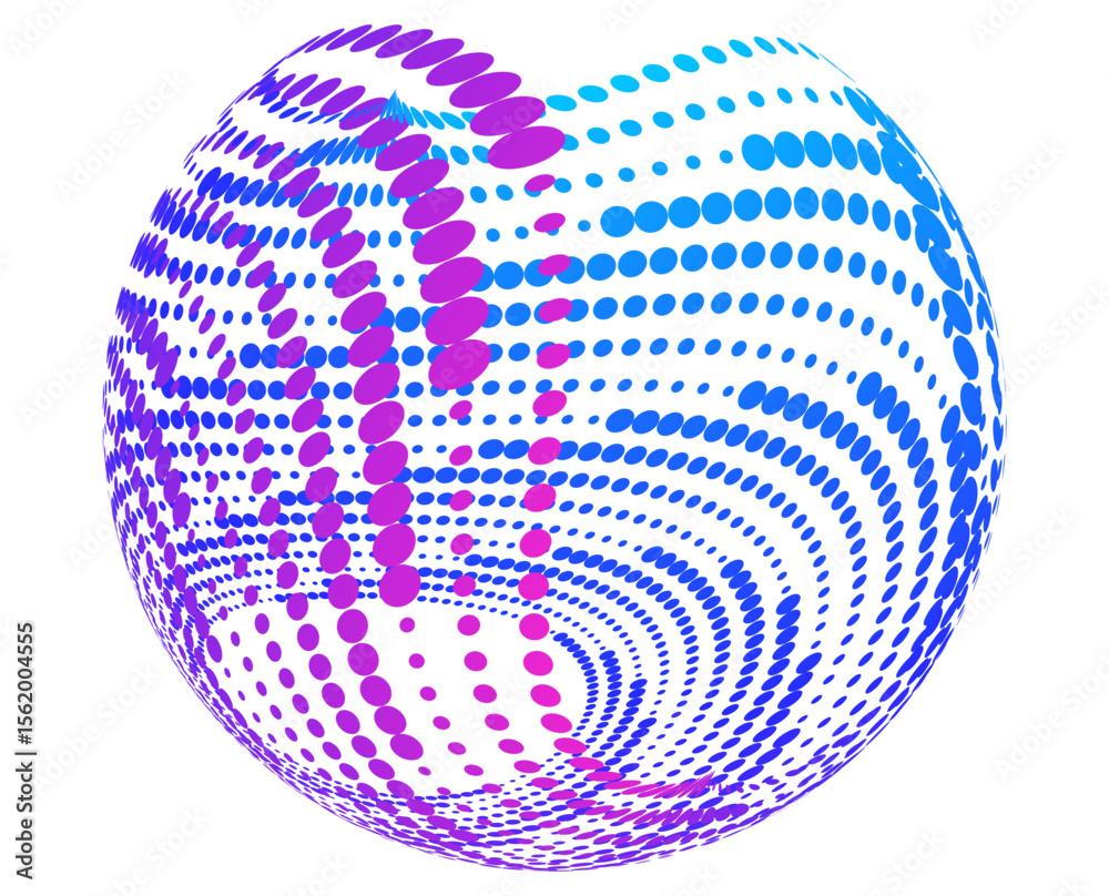 Aufkleber 3d render of an abstract globe design element wave lines guilloche curve line background circle for 