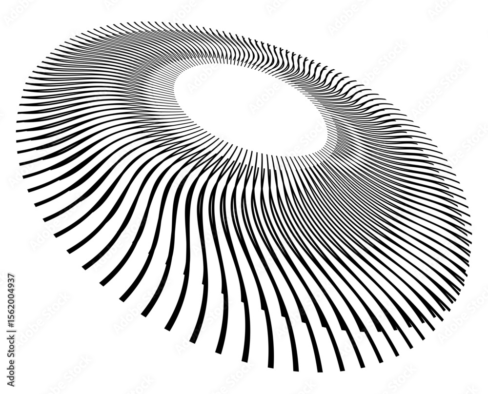 Poster 3d render of a spiral staircase isolated on white background design element wave lines guilloche cur