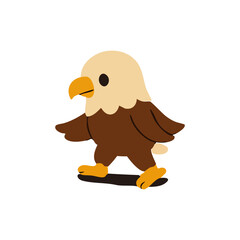 Cute cartoon eagle walking (1)